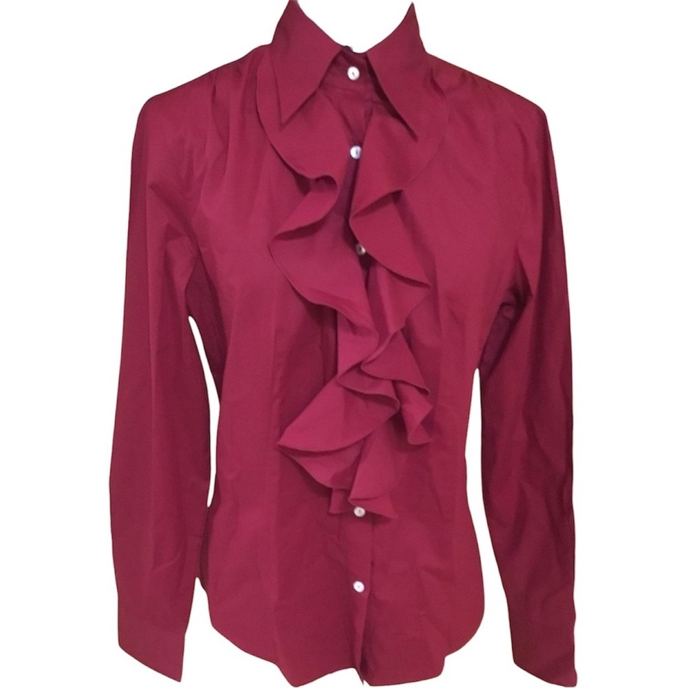 Domenico Vacca Ladies Red ruffled blouse